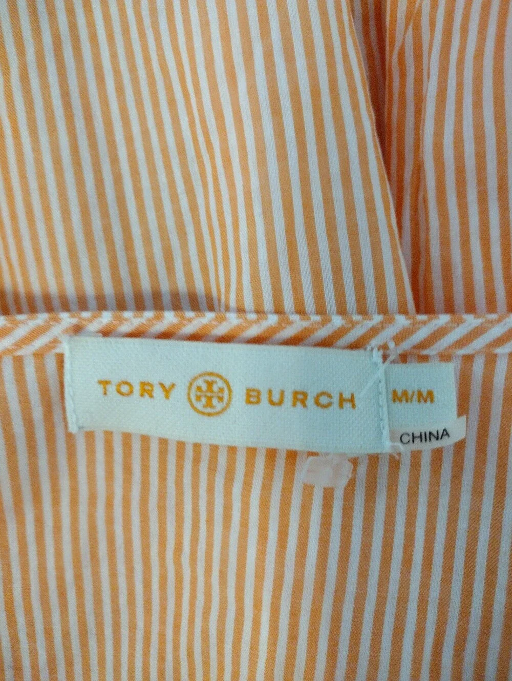 Tory Burch Sandy Beach Dress Tunic Coverup M Striped Tassel Orange Coastal NWOT